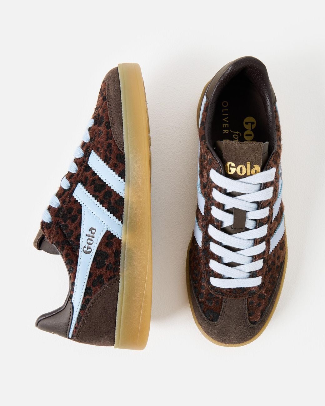 Gola Brown X Ob Exclusive Viper Savanna Leopard Print Trainers, Size 3