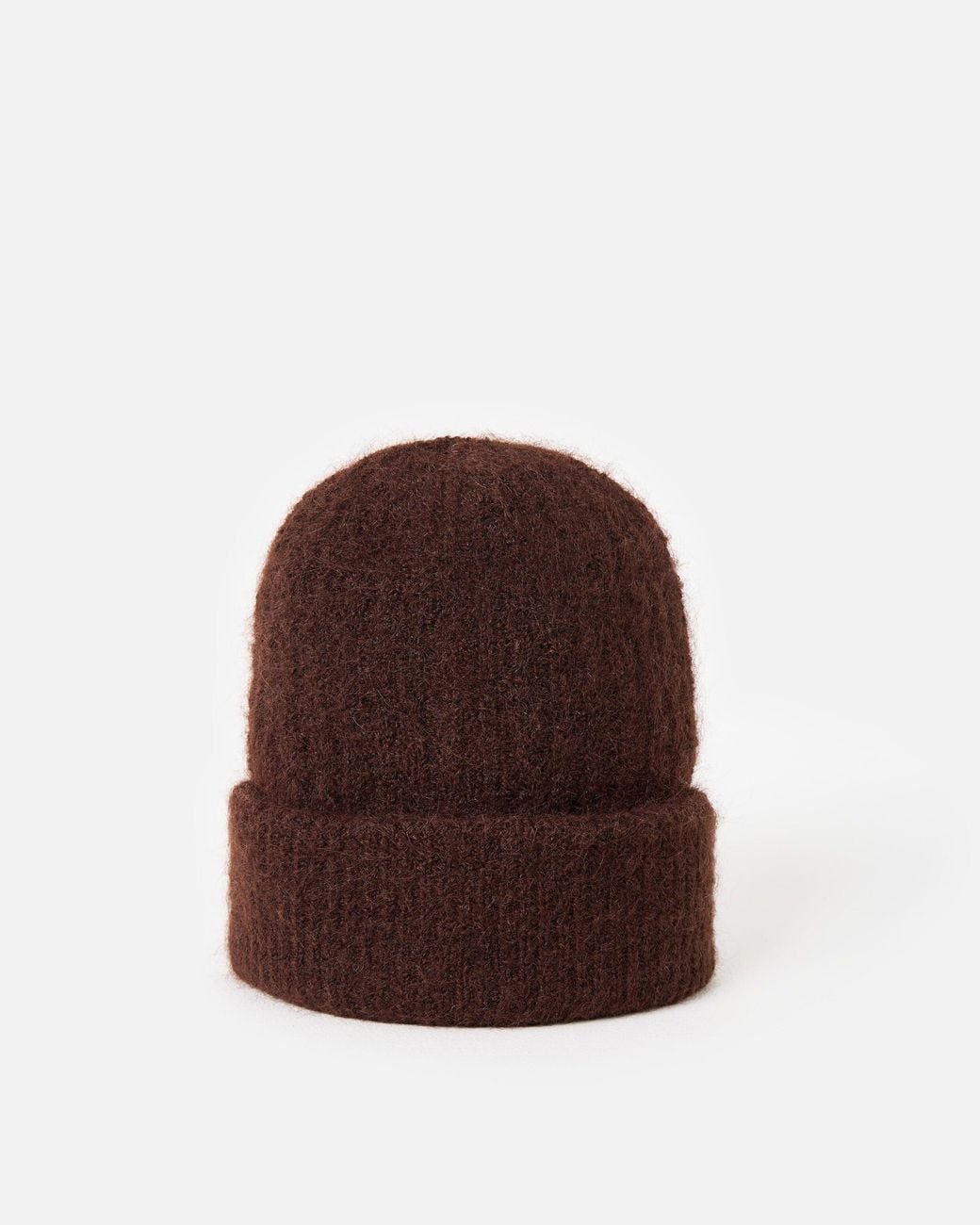 Oliver Bonas Brown Chocolate Ribbed Knitted Beanie Hat