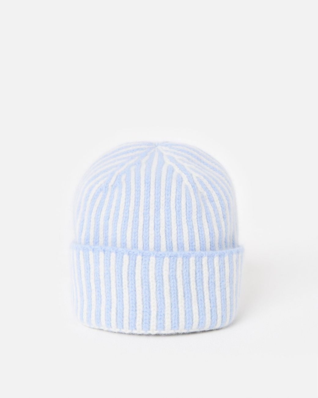 Robert Mackie Blue Kelpie & White Striped Beanie Hat