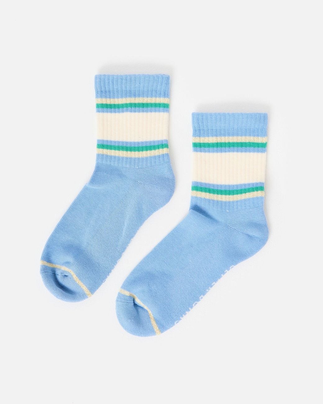 Oliver Bonas Blue & Cream Striped Sporty Ankle Socks