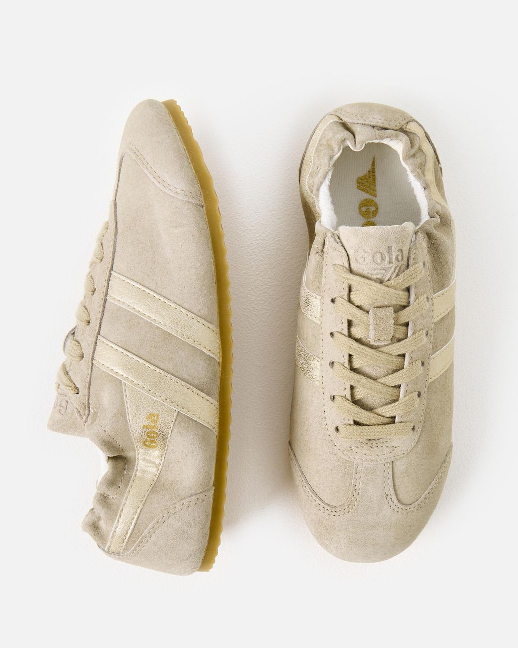 Gola Natural Aurora Bone & Gold Trainers, Size 3