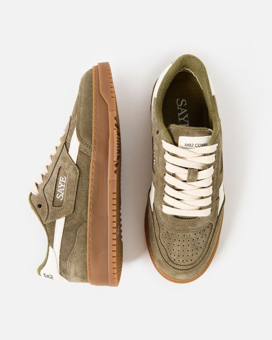 SAYE M82 Core Olive Green Trainers, Size 4