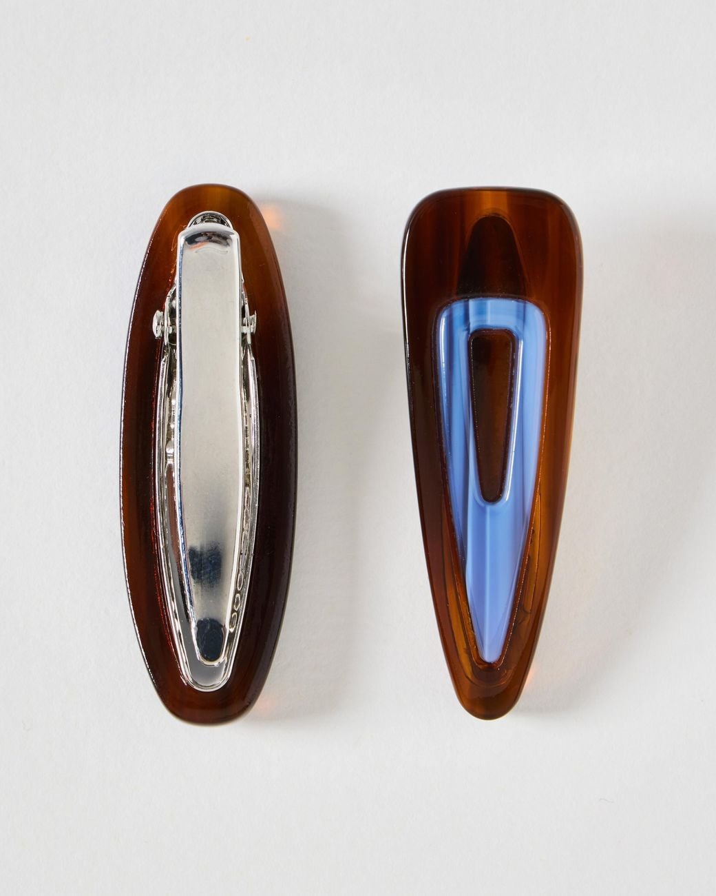 Oliver Bonas Blue Bobbi & Brown Resin Hair Clips Set Of Two