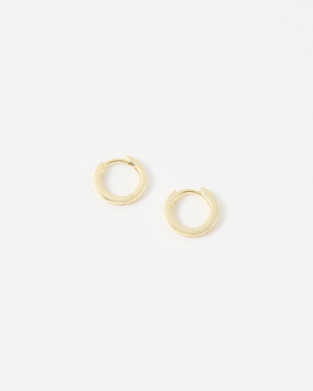 Oliver Bonas Metallic Anita Ridged Huggie Hoop Earrings