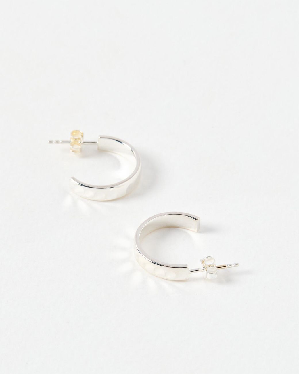 Oliver Bonas White Donna Disco Faceted Hoop Earrings