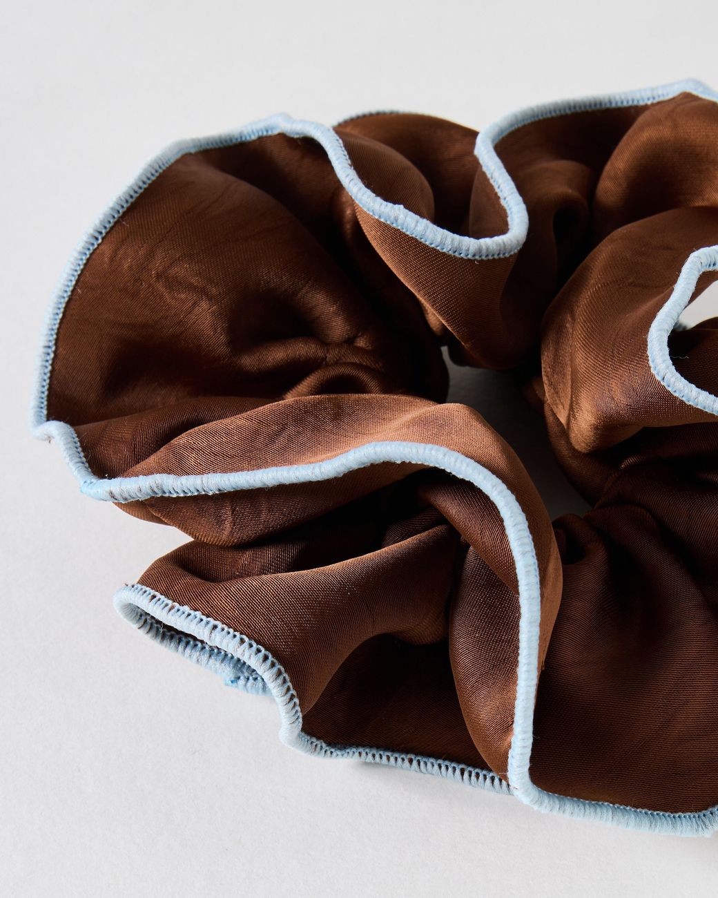 Oliver Bonas Brown Magnolia Satin Scrunchie