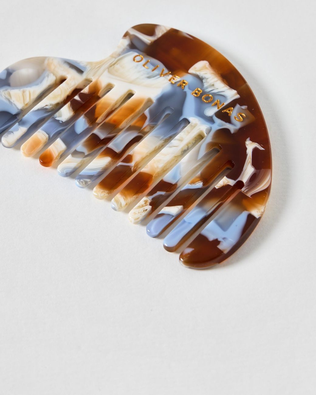 Oliver Bonas Multicolor Niamh Blue & Brown Resin Hair Comb