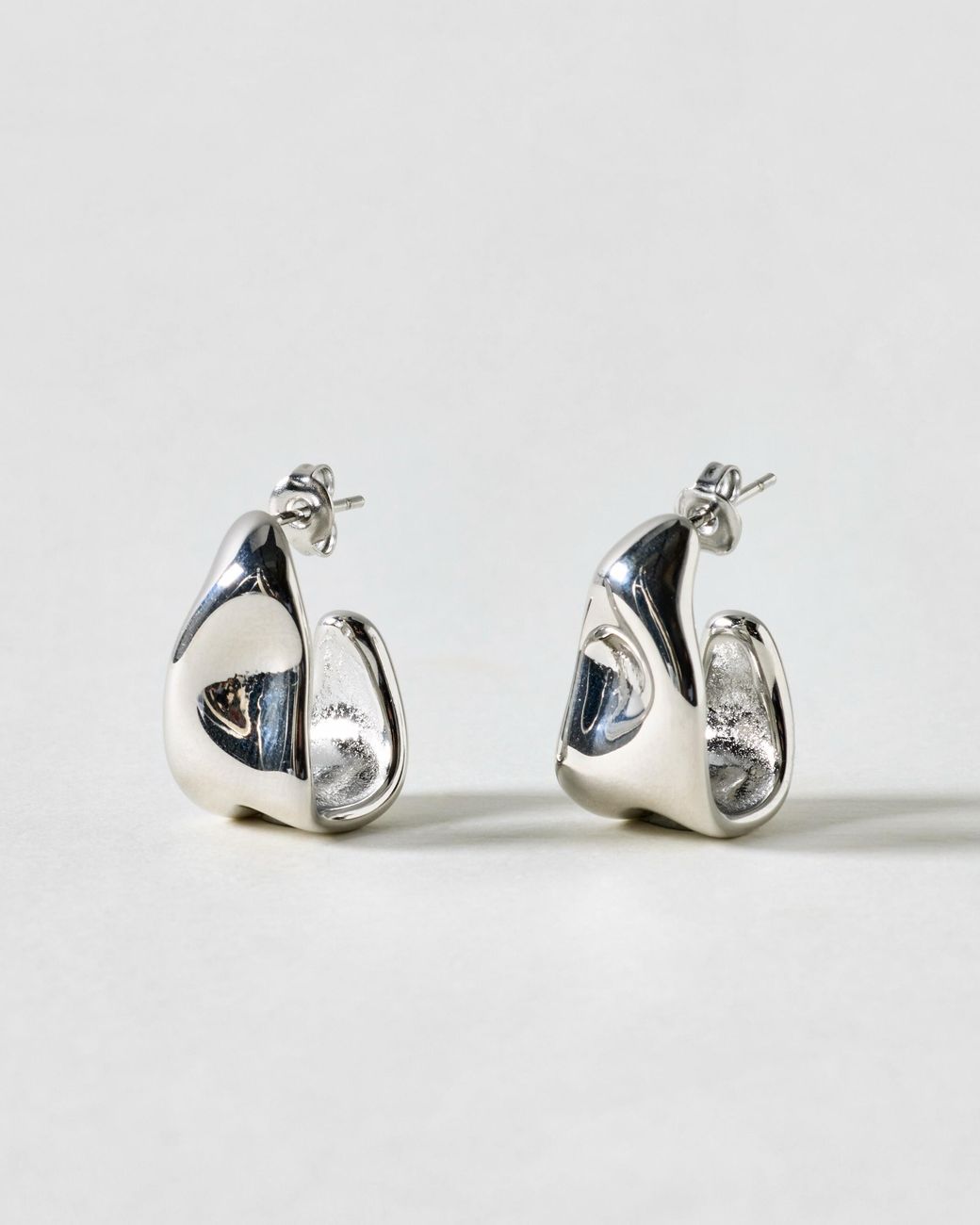 Oliver Bonas Metallic Margaret Tone Waterproof Chunky Hoop Earrings