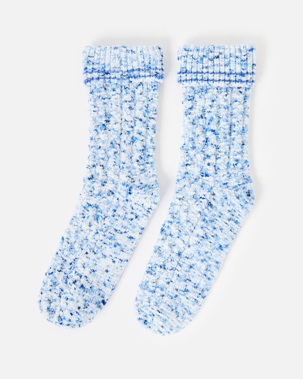 Oliver Bonas Blue Neppy Chenille Cosy Socks