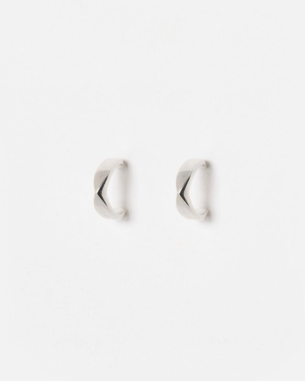 Oliver Bonas Blue Marlowe Faceted Sterling Huggie Earrings