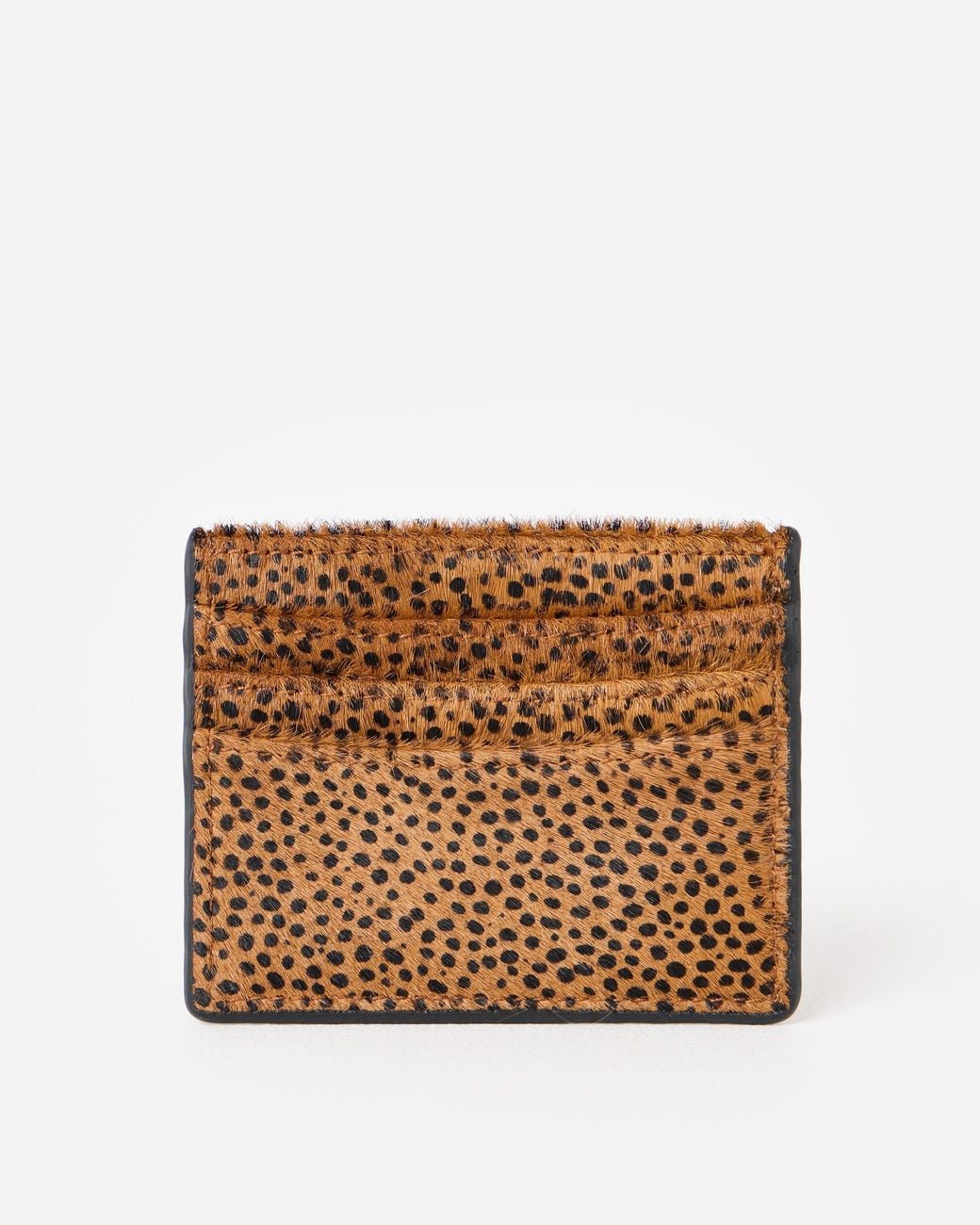 Oliver Bonas Brown Lola Cheetah Print Zipped Card Holder