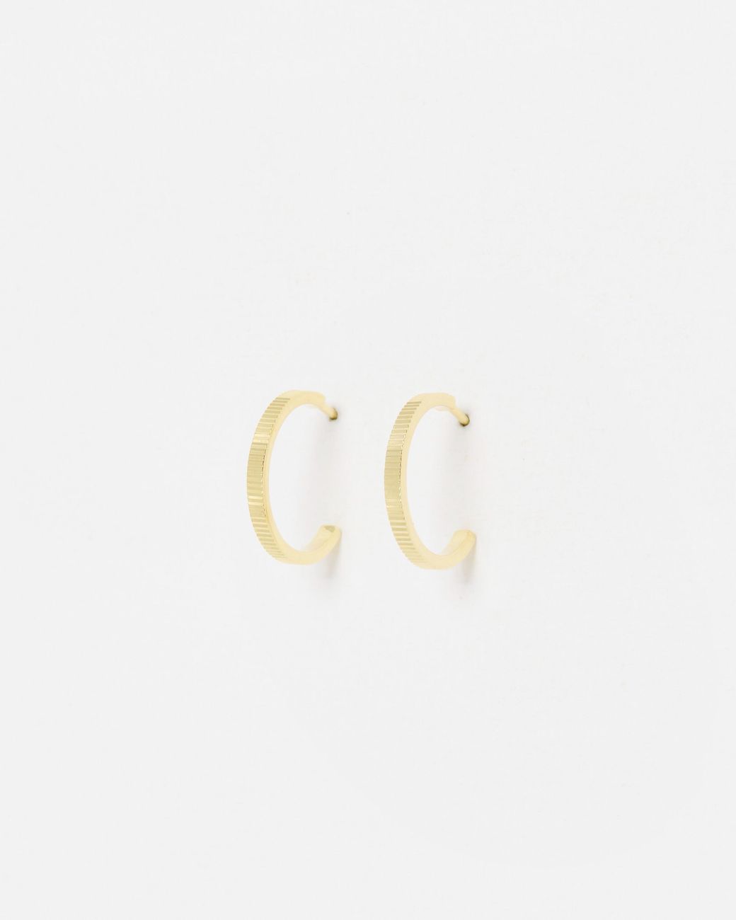 Oliver Bonas White Anita Ridged Hoop Earrings