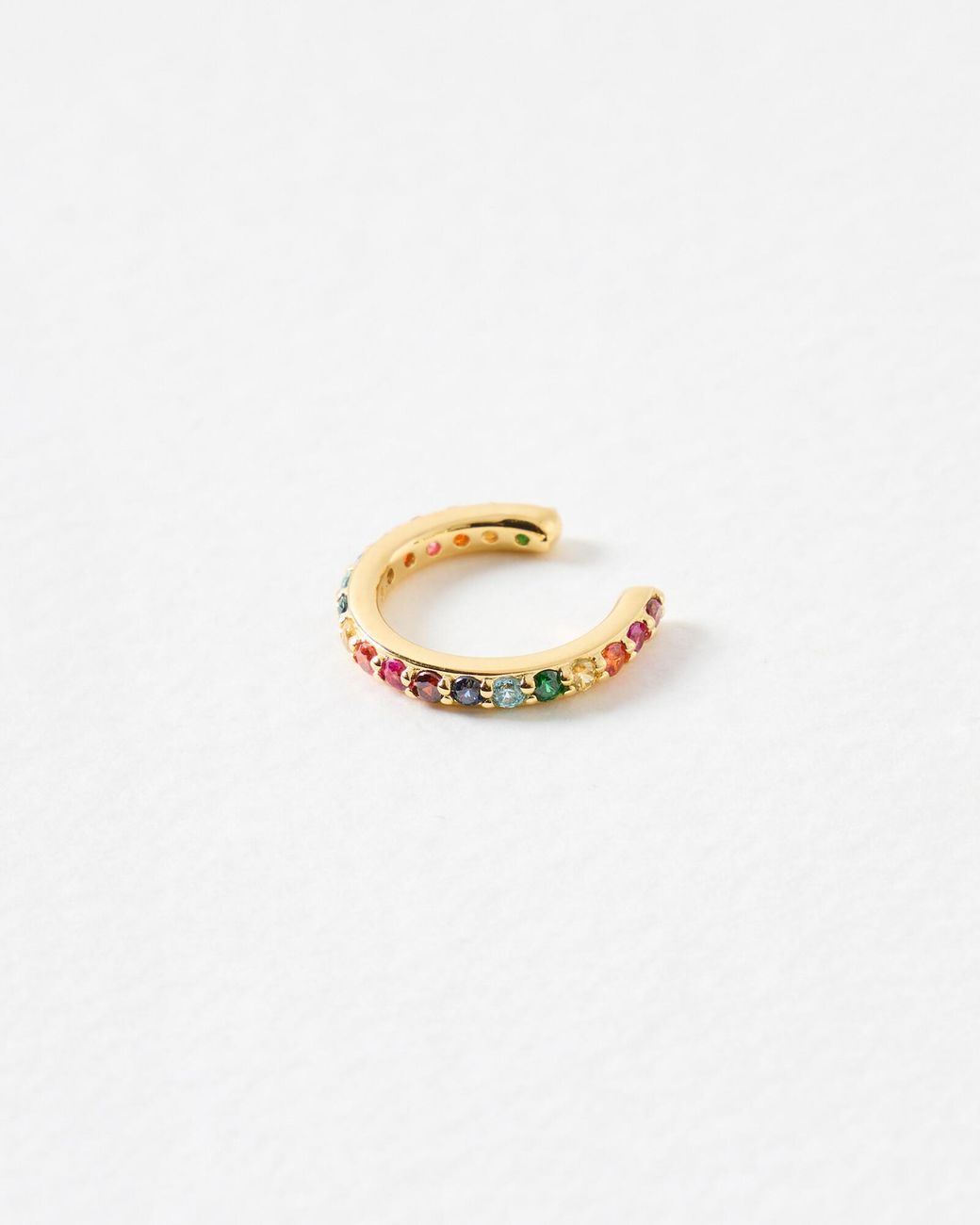 Oliver Bonas White Rainbow Gem Inlay Ear Cuff