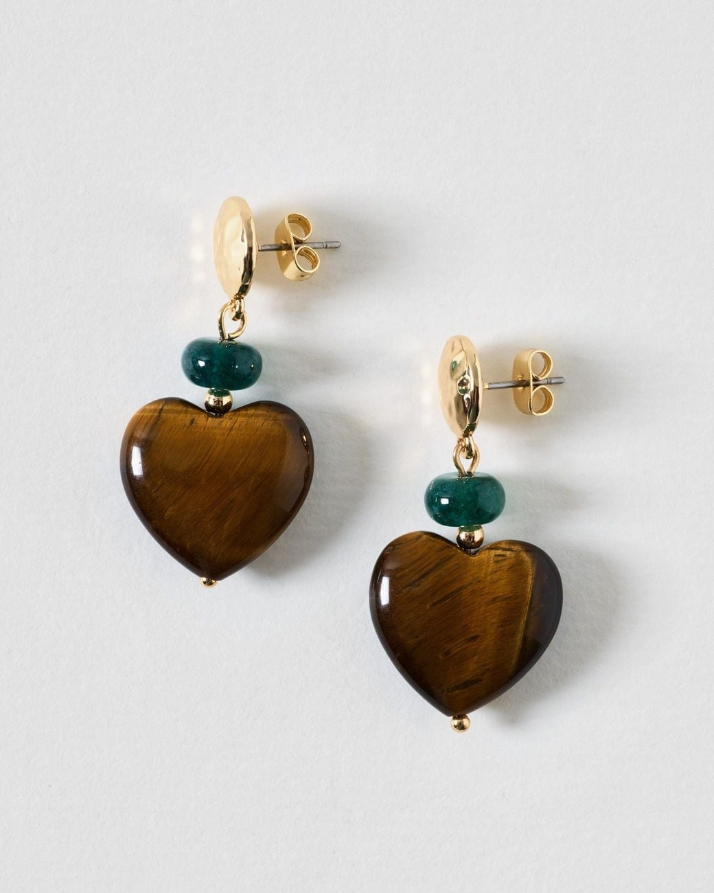 Oliver Bonas Metallic Seren Resin Heart Drop Earrings