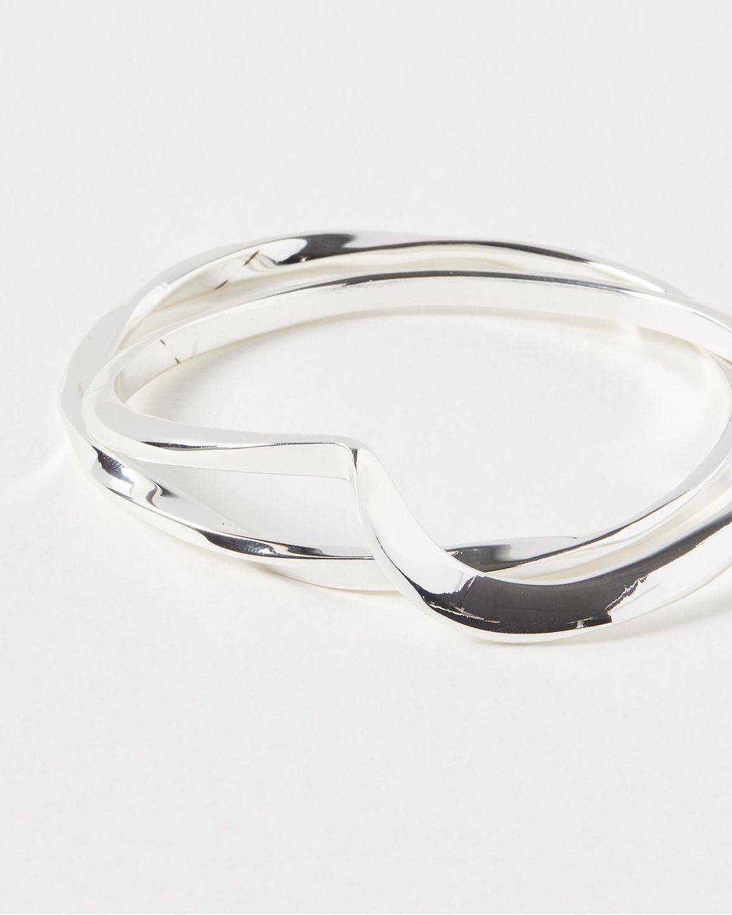 Oliver Bonas White Renata Twisted Tone Bangles Set Of Two