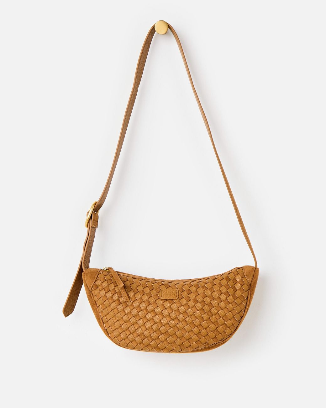 Oliver Bonas Brown Ali Betty Tan Woven Belt Bag