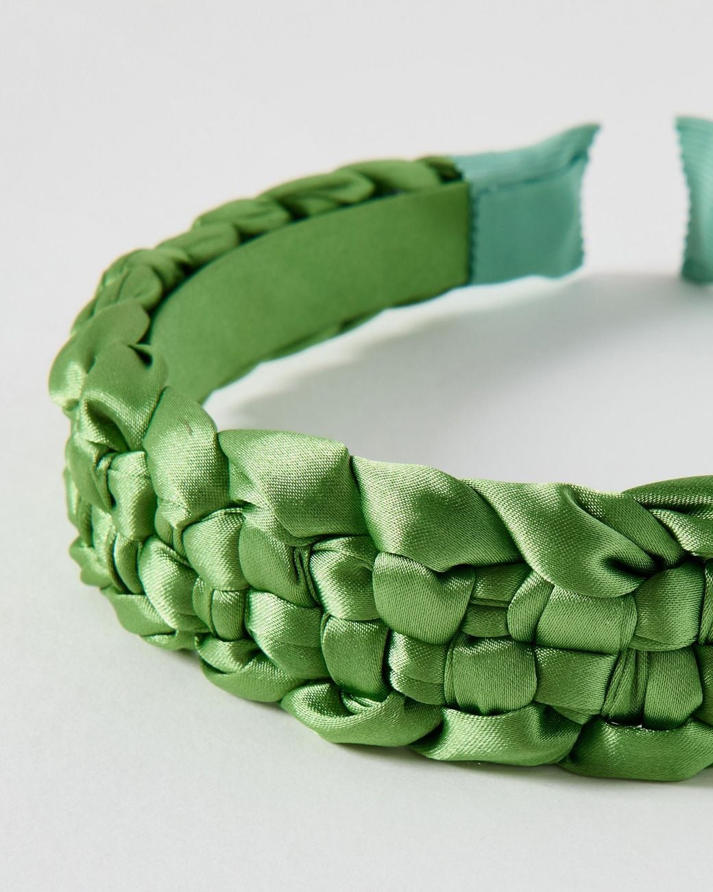 Oliver Bonas Green Eaton Plait Detail Headband