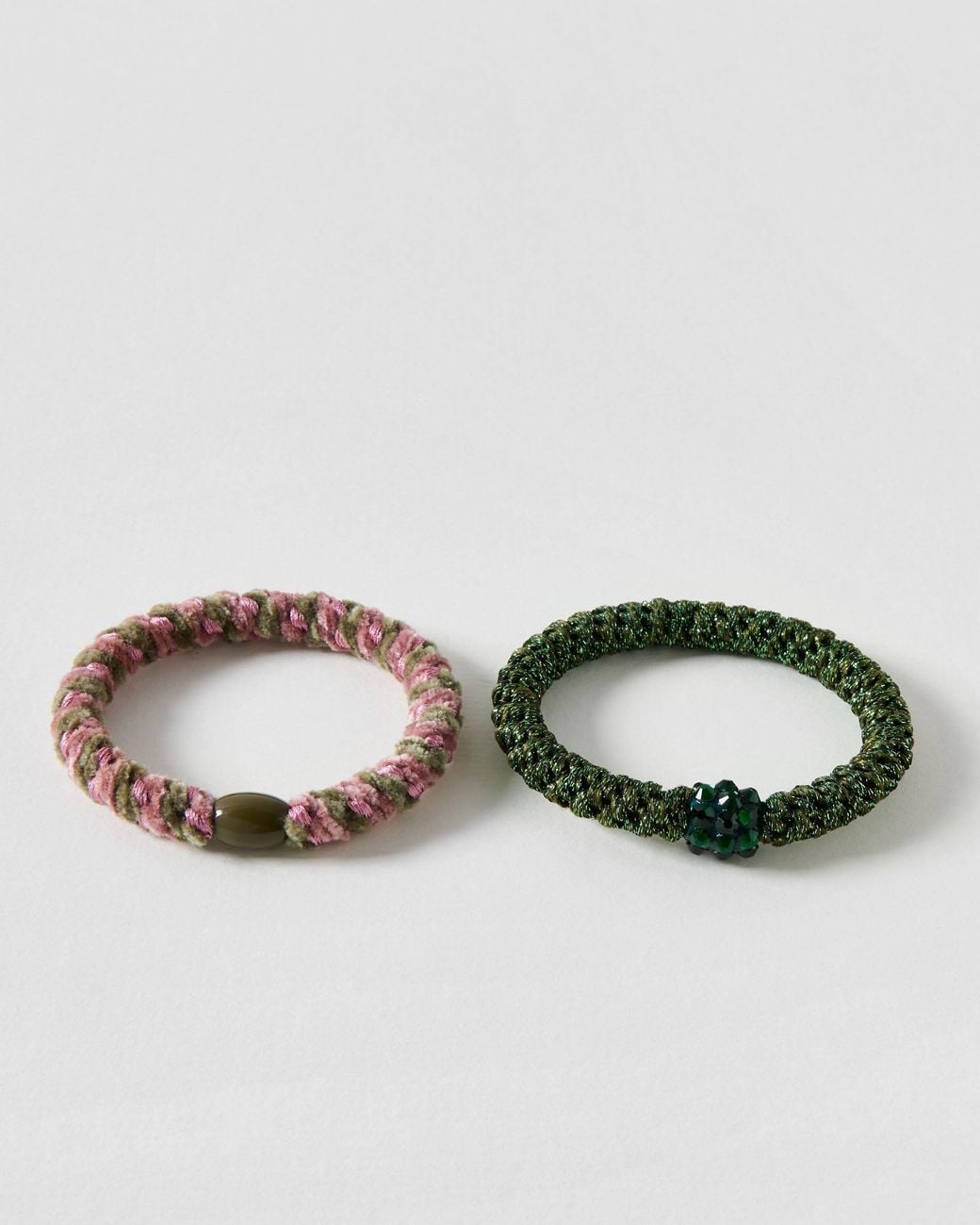 Oliver Bonas Green Essie & Pink Hair Bands Set Of Two