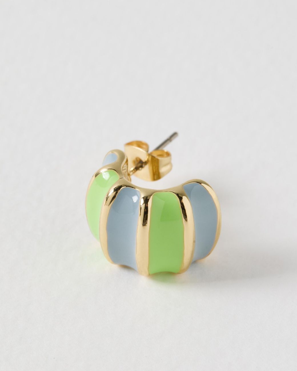 Oliver Bonas White Kyra Enamel Inlay Stud Earrings