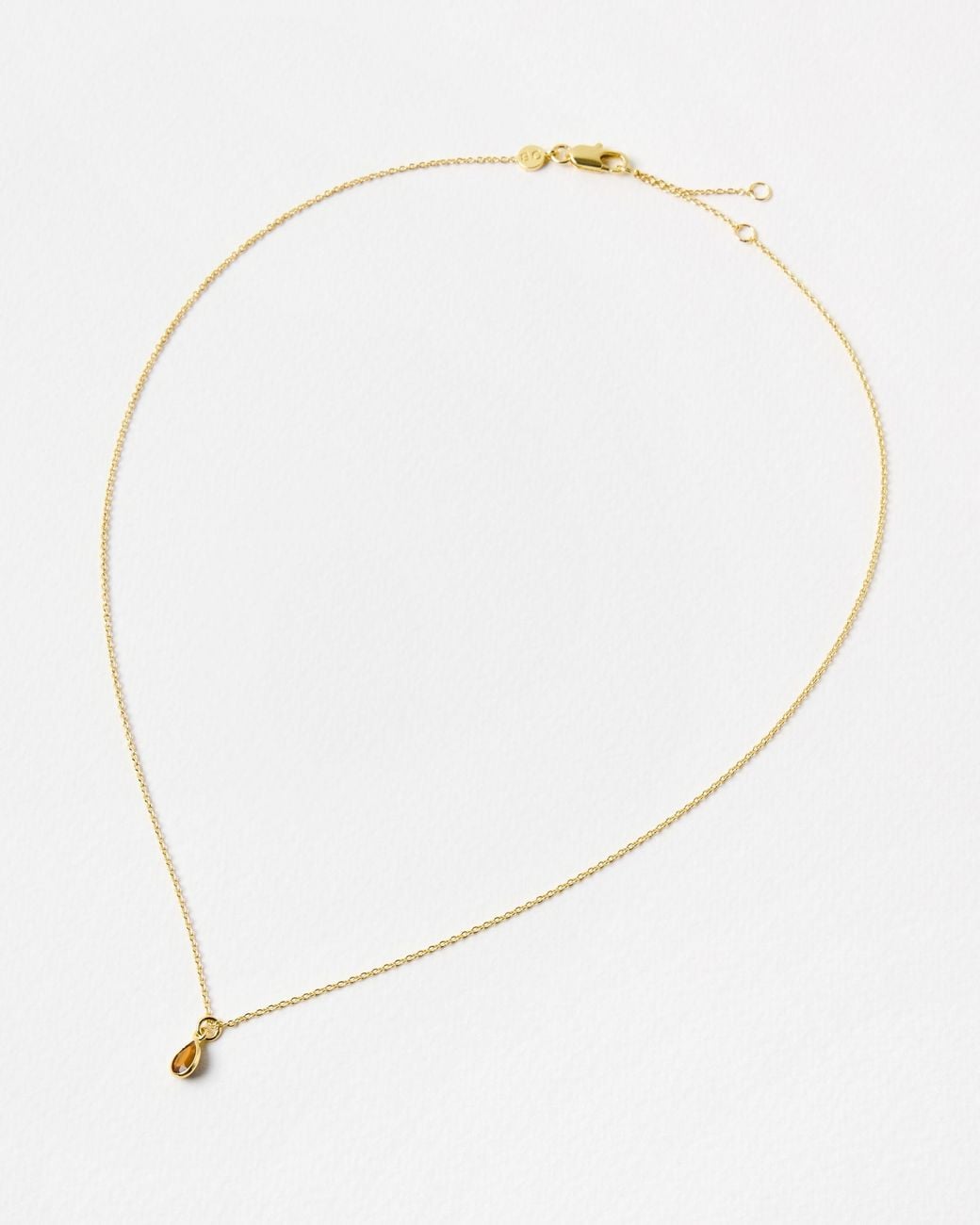 Oliver Bonas Metallic Auden Teardrop Tiger's Eye Charm Pendant Necklace