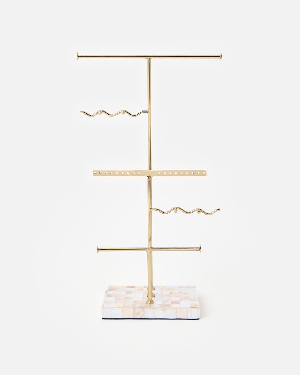 Oliver Bonas White Mother Of Pearl Tall Rectangular Jewellery Stand