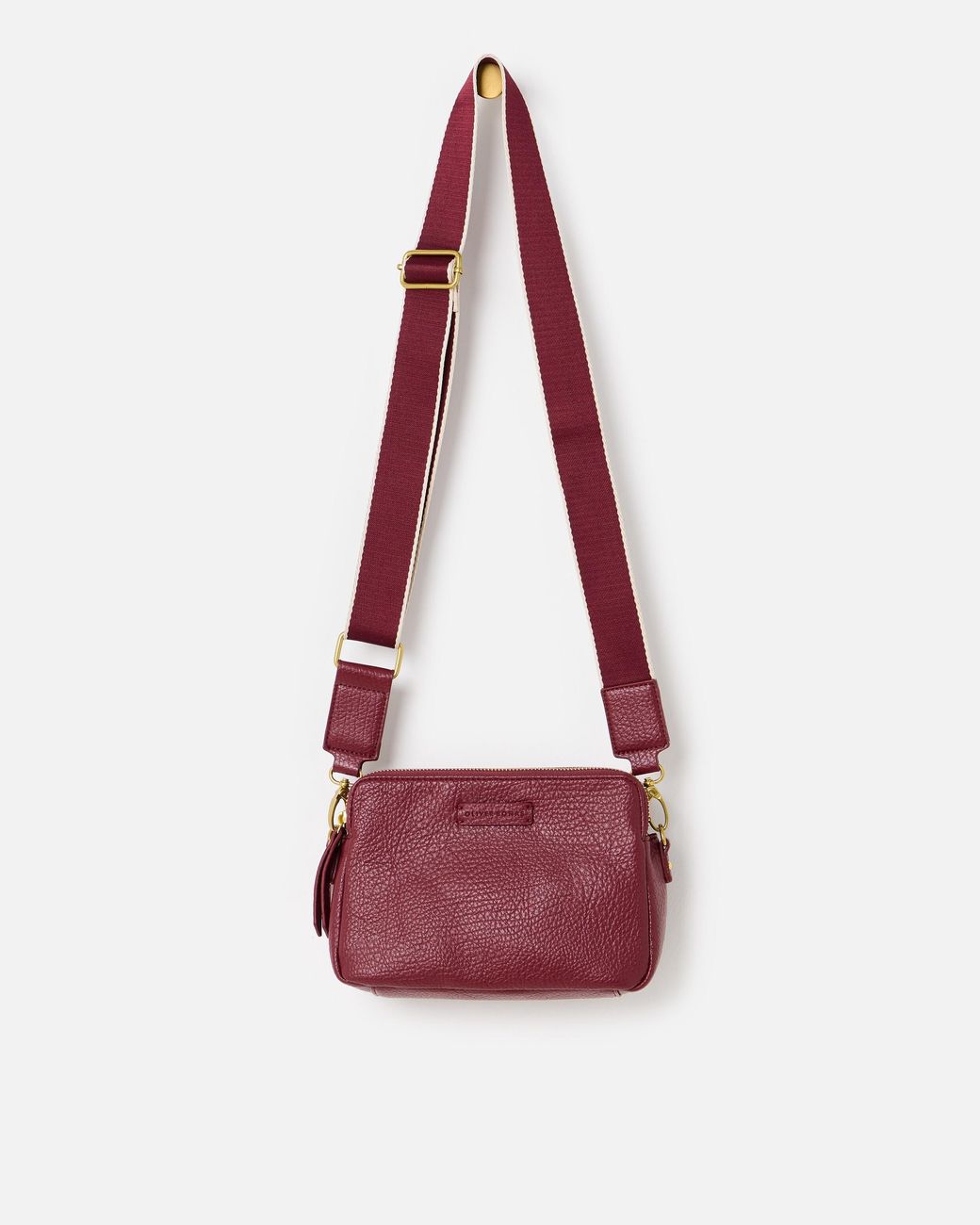 Oliver Bonas Red Isla Burgundy Crossbody Bag