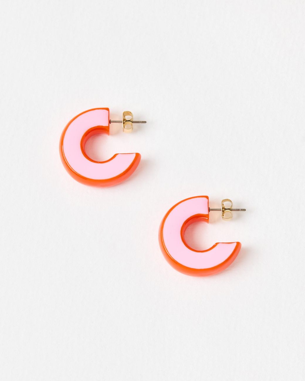 Oliver Bonas Gianna & Orange Mini Chunky Resin Hoop Earrings