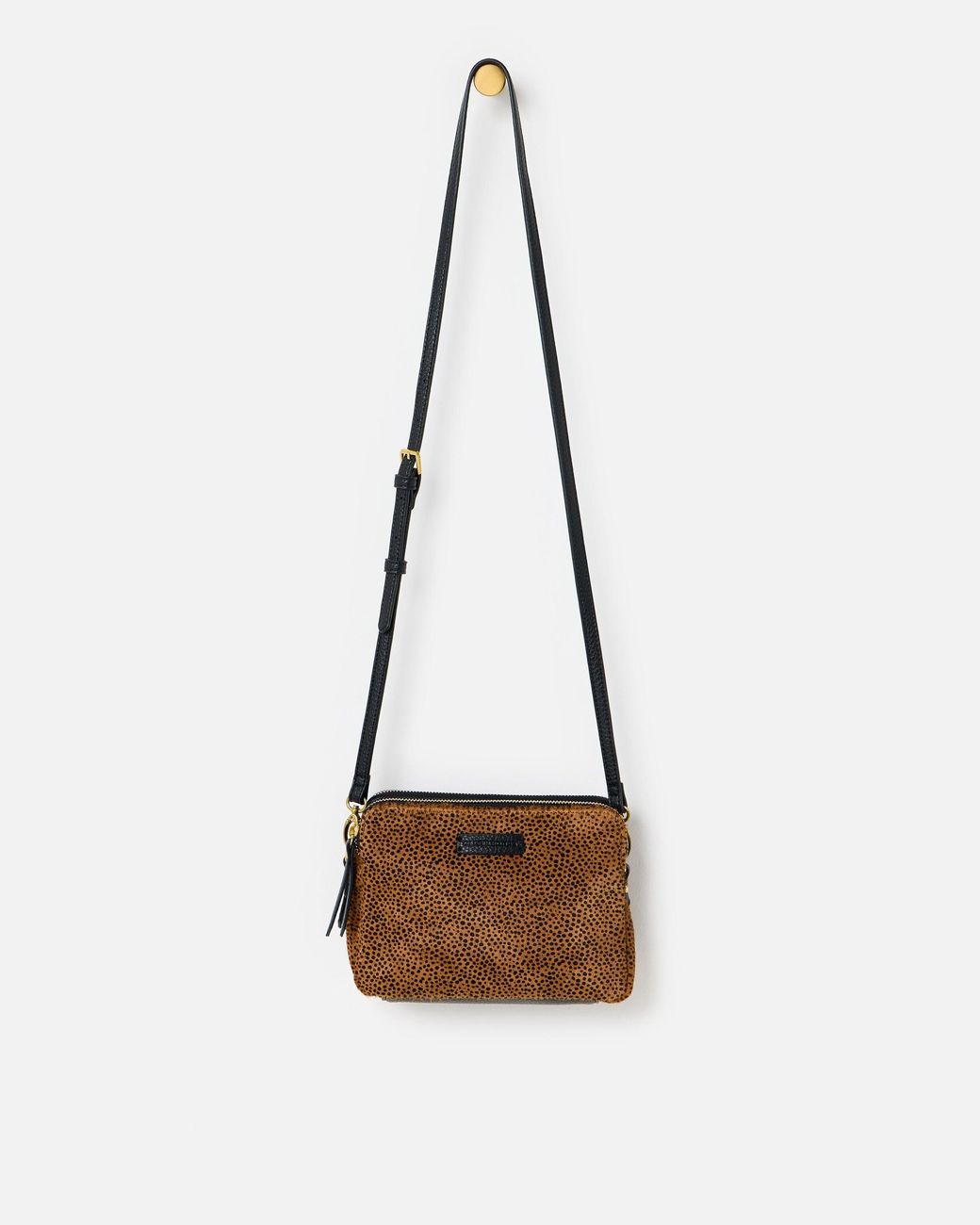 Oliver Bonas Brown Isla Cheetah Print Crossbody Bag