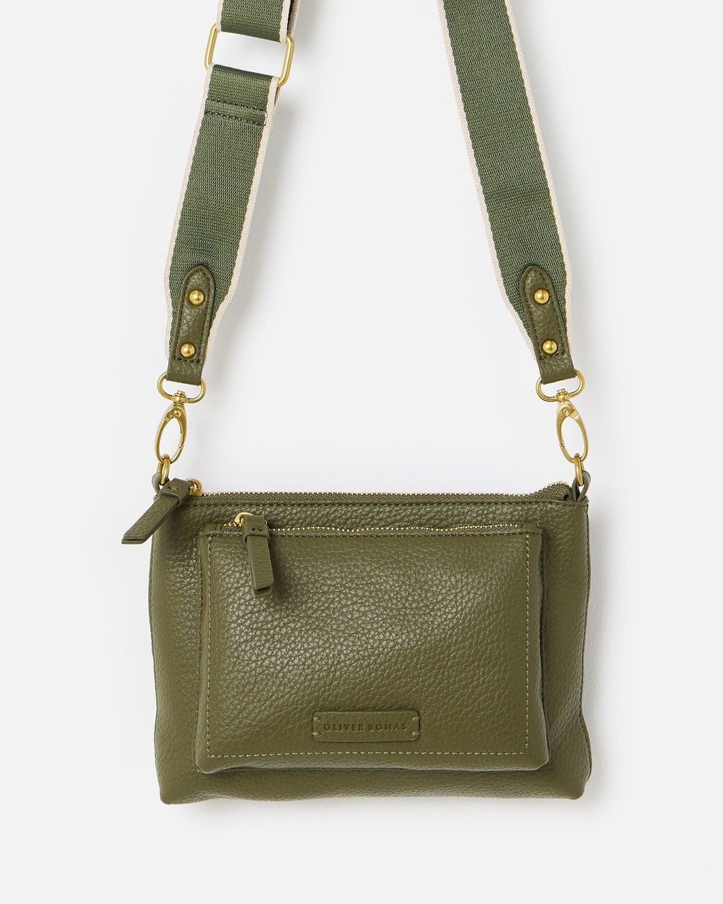 Oliver Bonas Green Mila Khaki Crossbody Bag