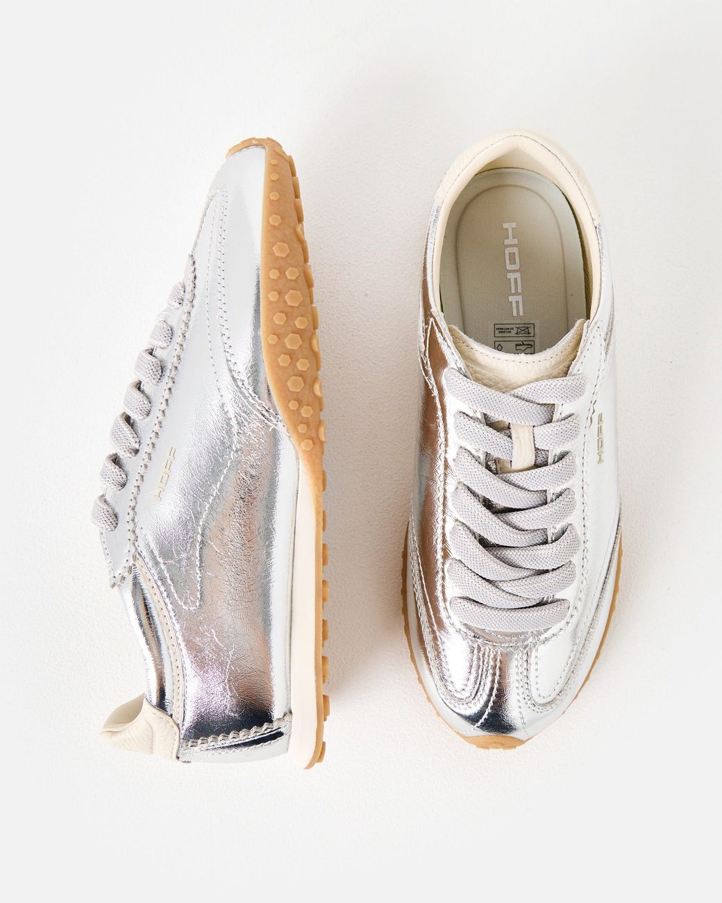 HOFF White Bridge Metallic Trainers, Size 3