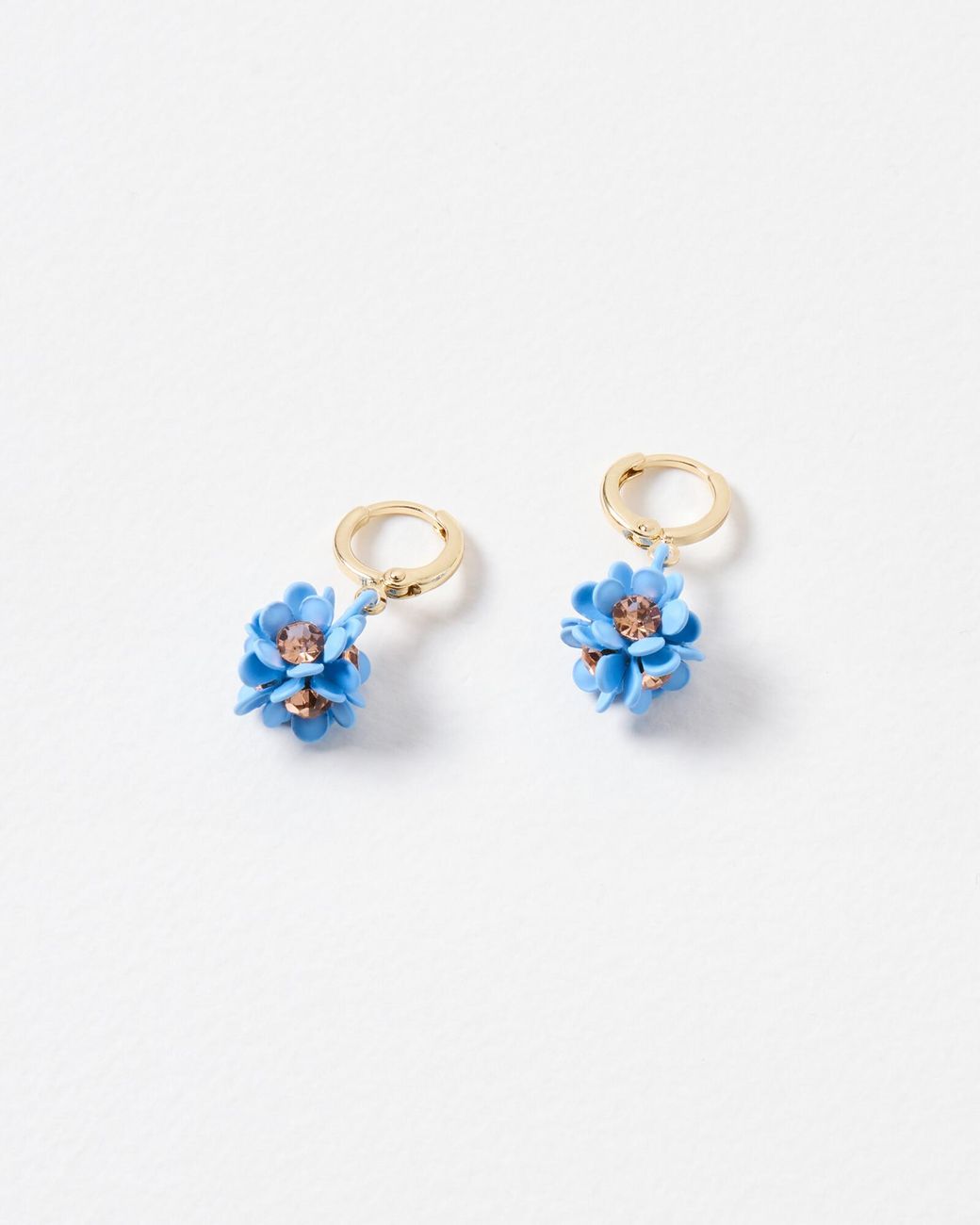 Oliver Bonas Savannah Blue Flower Cluster Drop Earrings