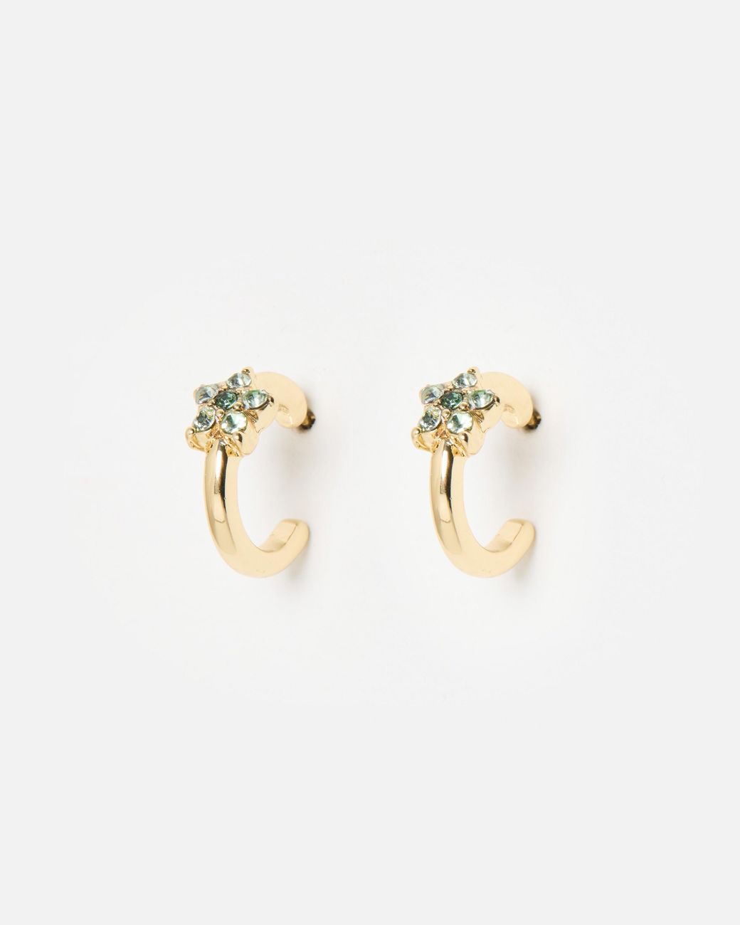 Oliver Bonas White Alma Mini Studded Star Hoop Earrings