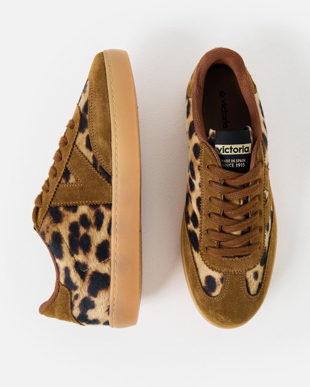 Victoria Brown Berlin Animal Print Cuero Trainers, Size 3