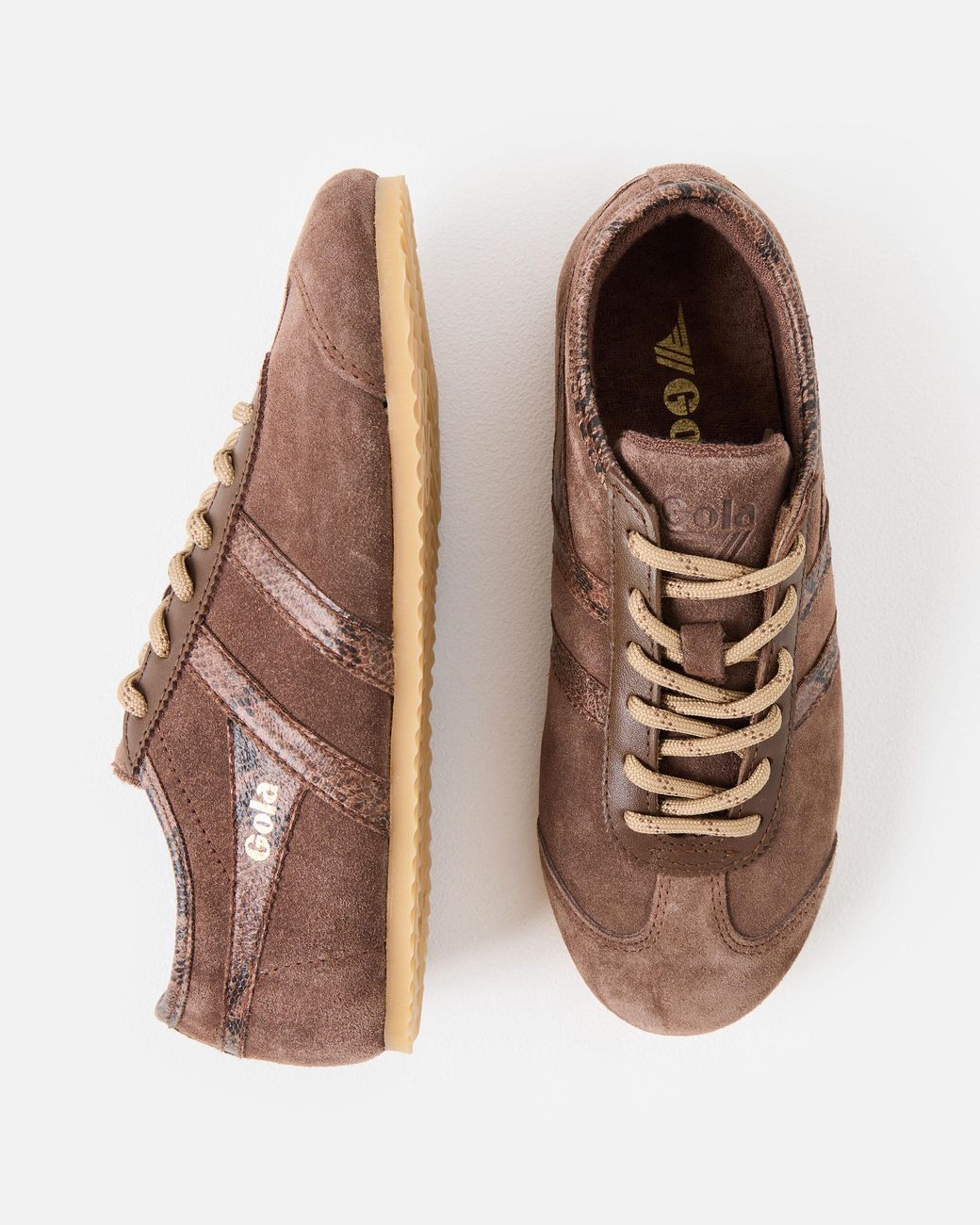 Gola Brown Cleora Ii Snake Print Trainers, Size 5