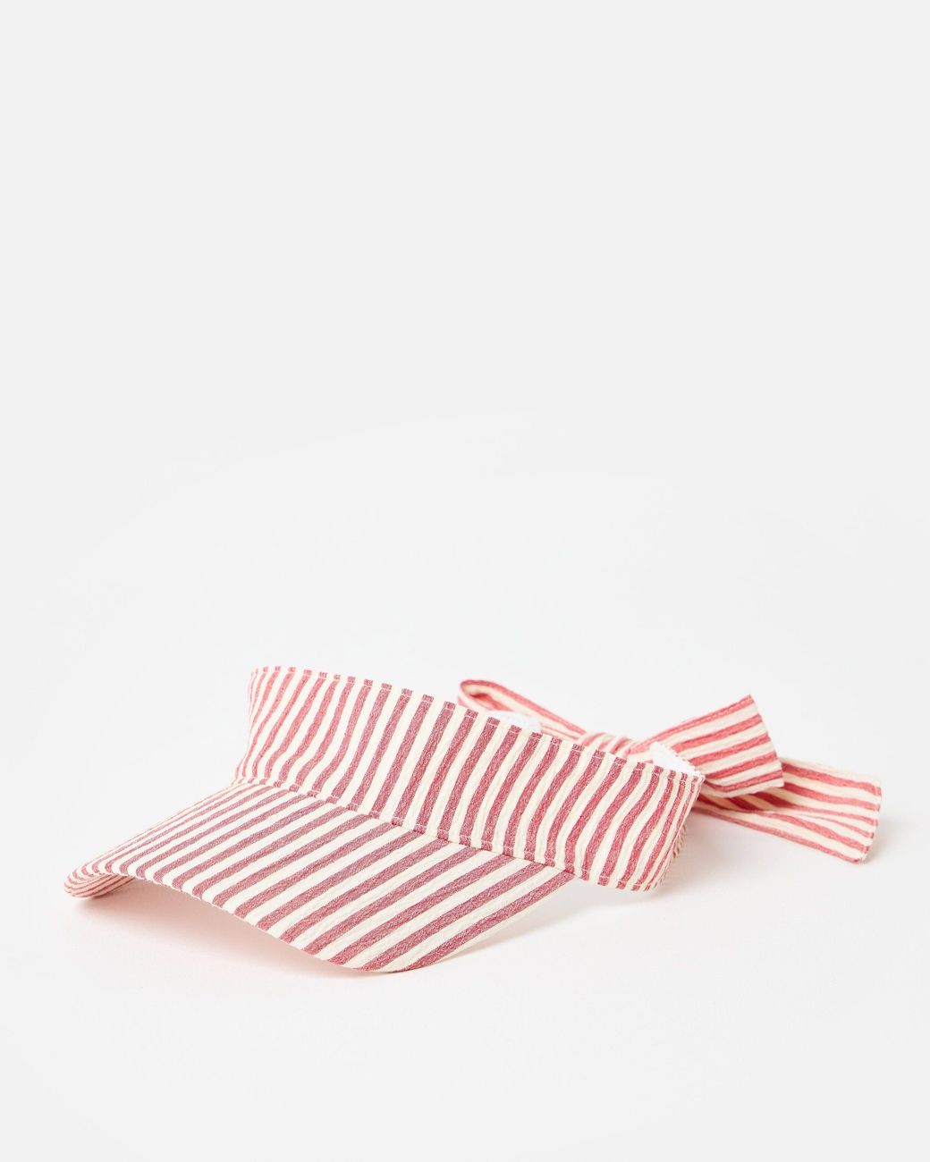Oliver Bonas Pink Striped Bow Sun Visor Hat