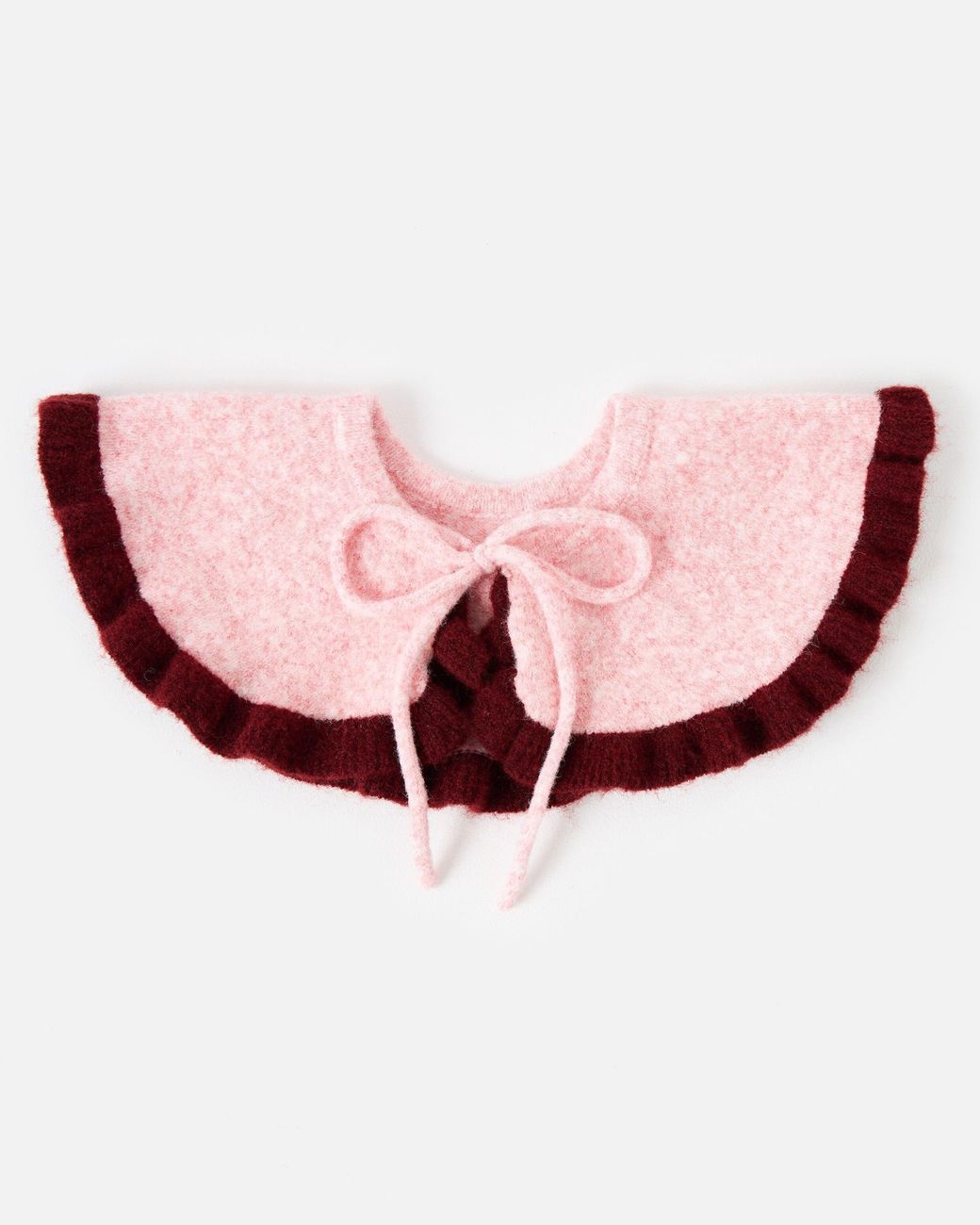 Oliver Bonas Pink & Burgundy Frill Knitted Collar