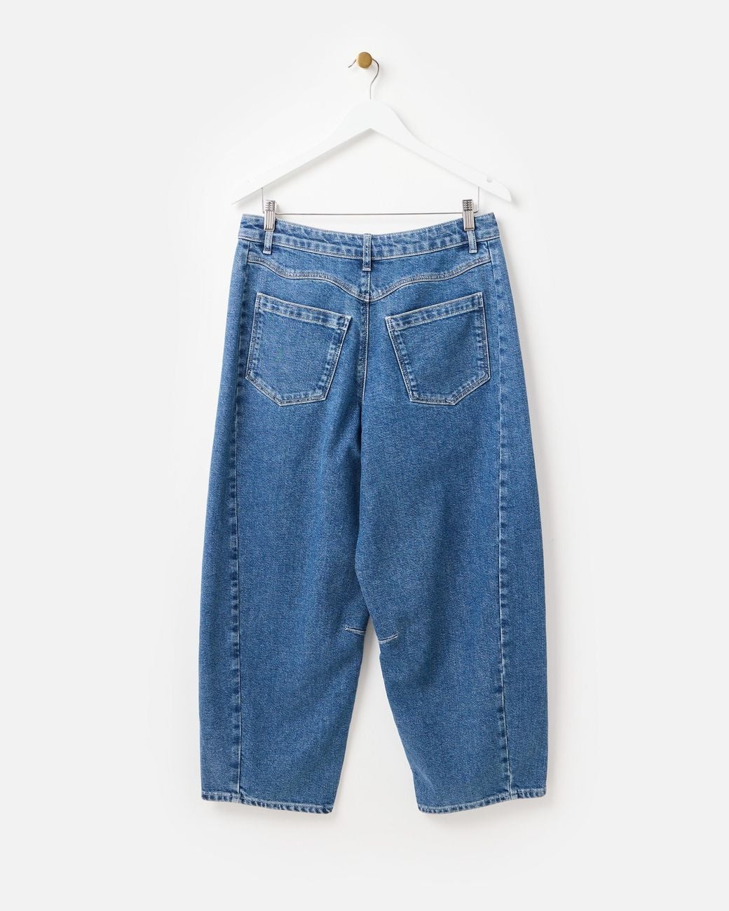 Oliver Bonas Blue Mid Denim Barrel Leg Jeans, Size 8