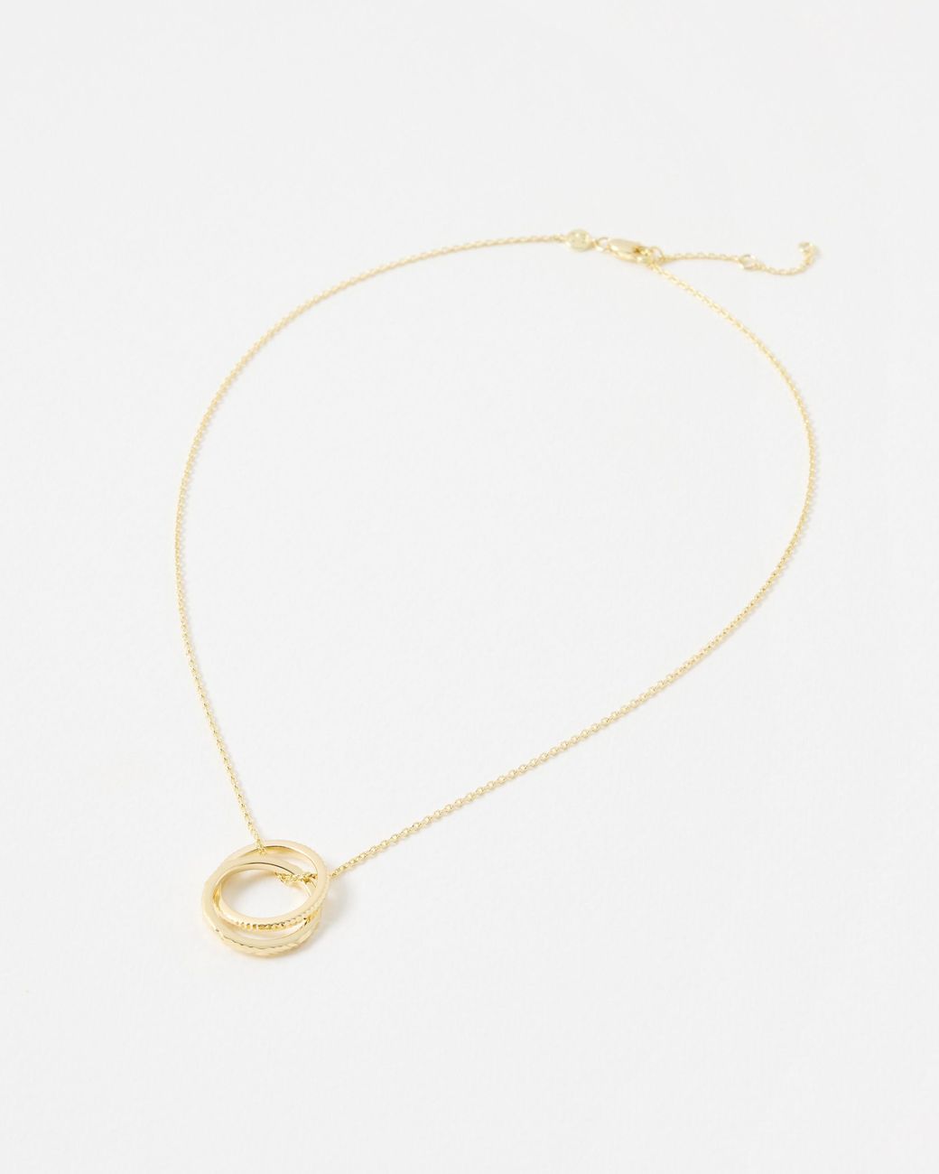 Oliver Bonas White Anita Textured Ring Charm Pendant Necklace