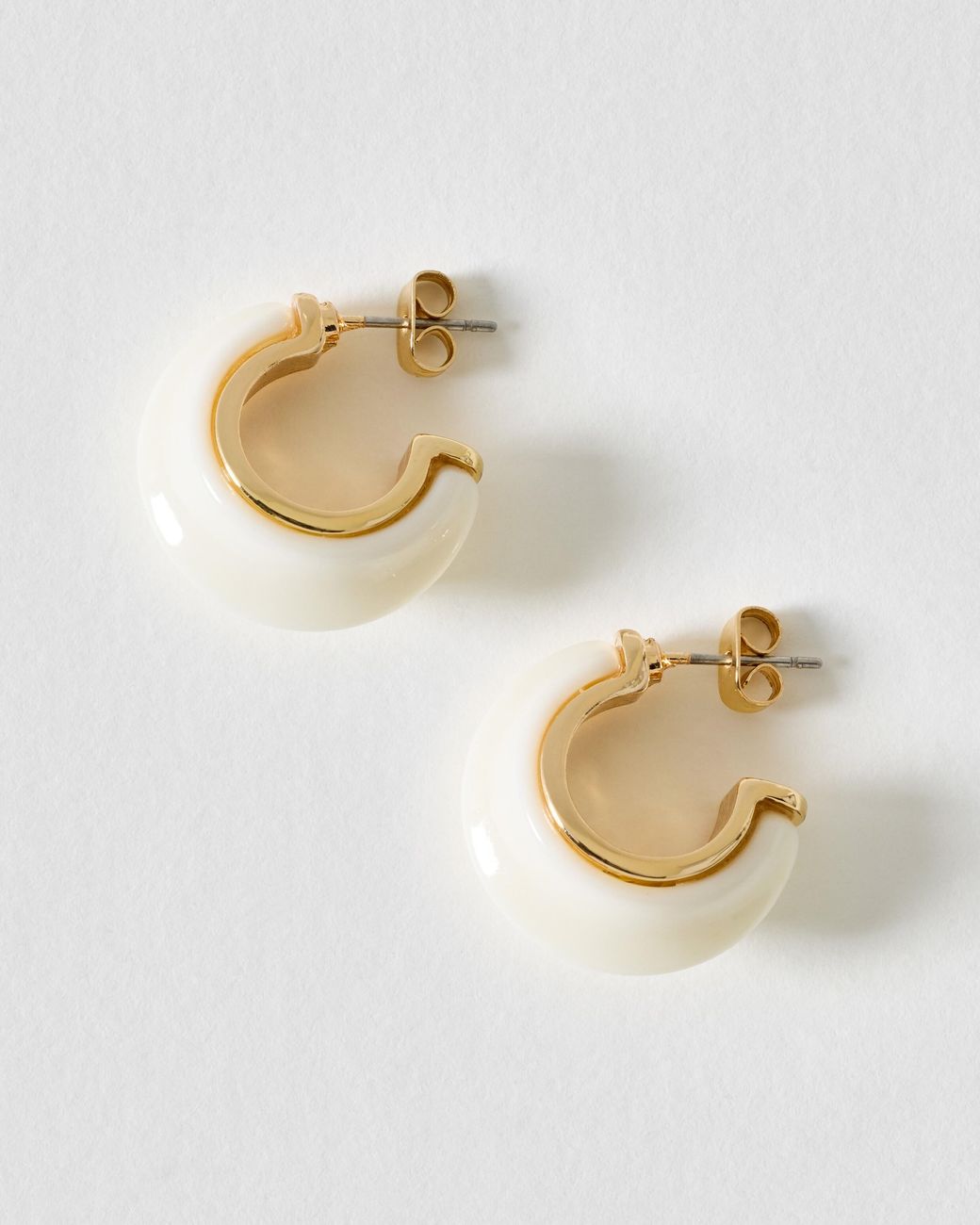 Oliver Bonas Metallic Bessie & Gold Tone Hoop Earrings