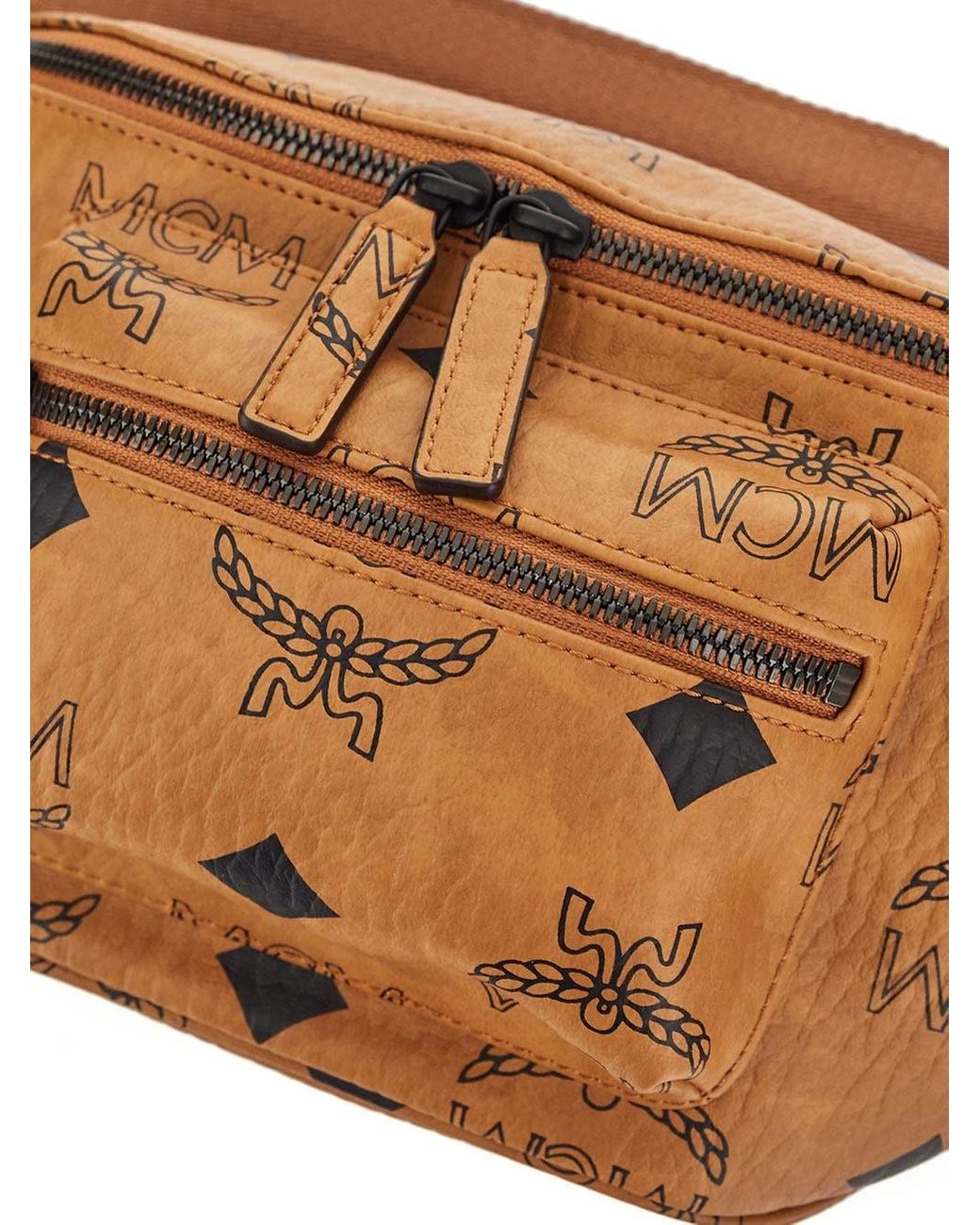MCM Medium Fursten Maxi Visetos Belt Bag in Brown