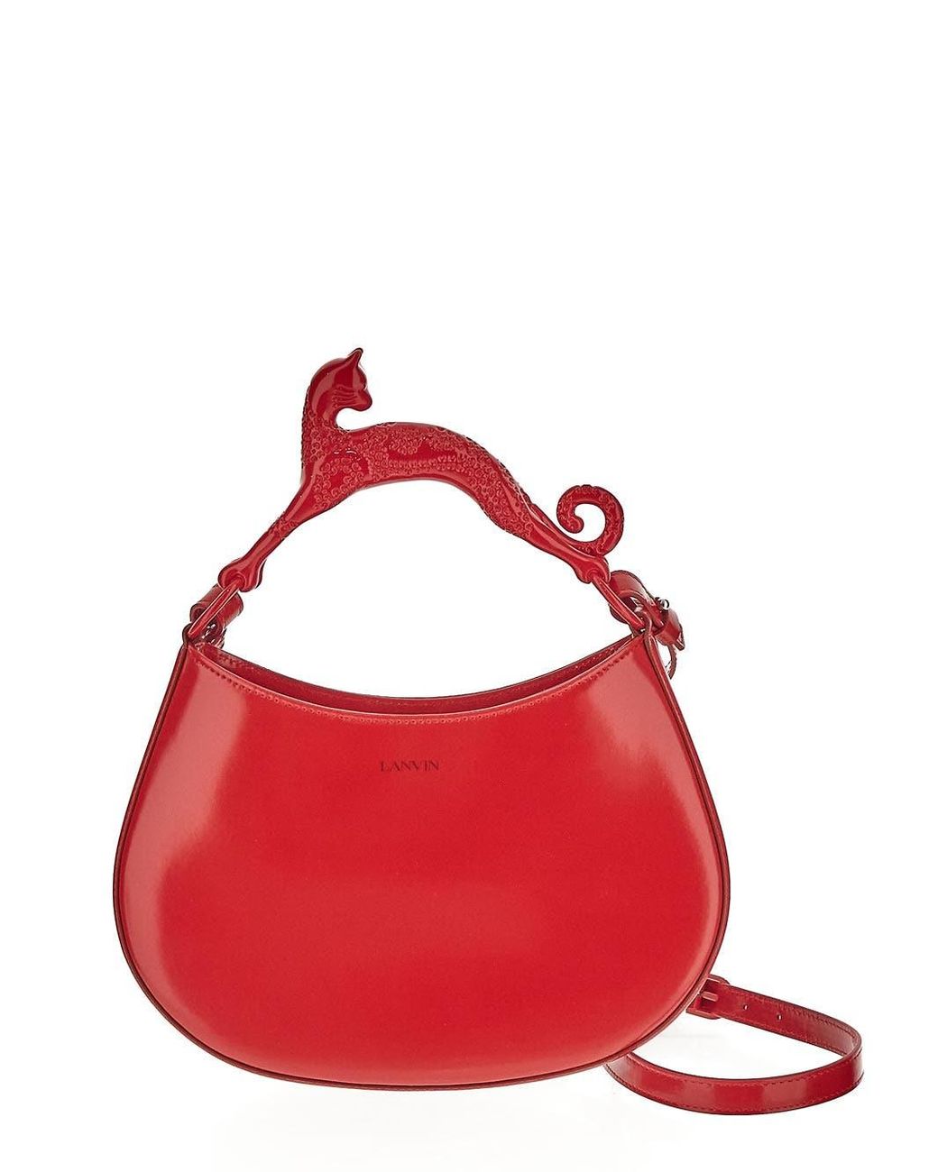 Red leather store hobo bag