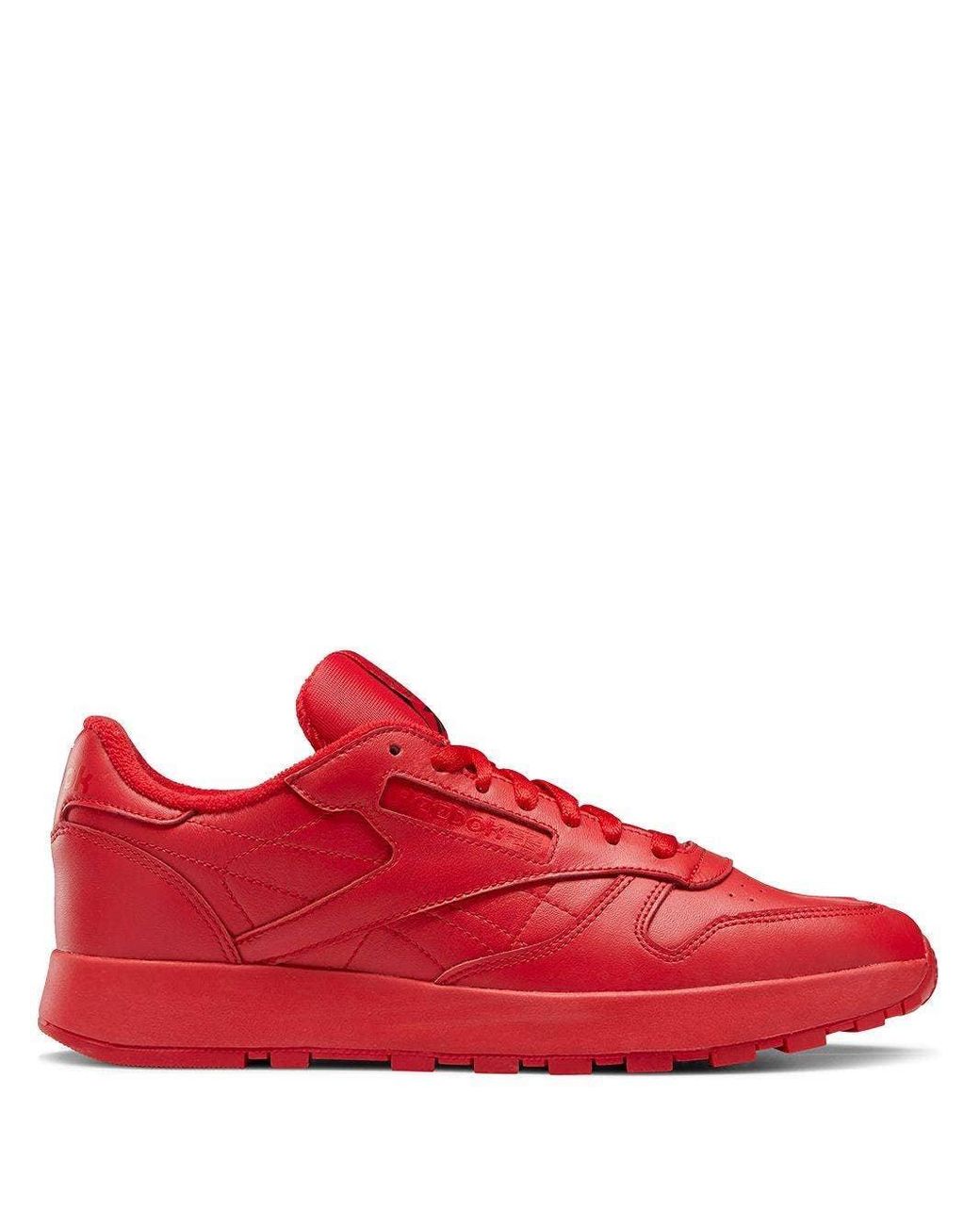 Reebok X Maison Margiela Red Leather Split Toe Sneakers | Lyst