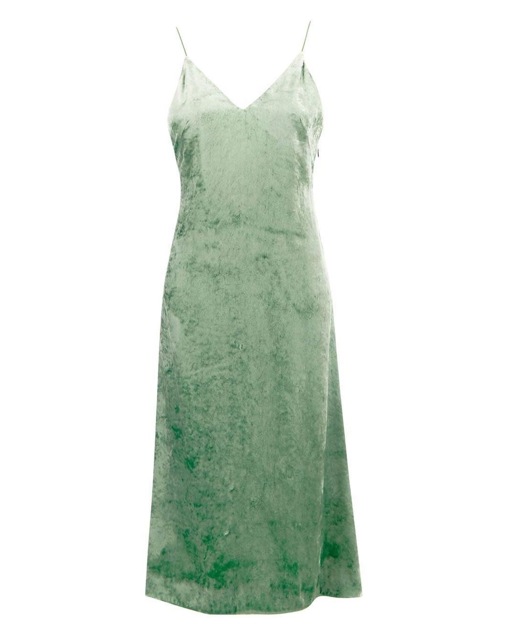 Jil Sander Washed Velvet Dress in Green | Lyst