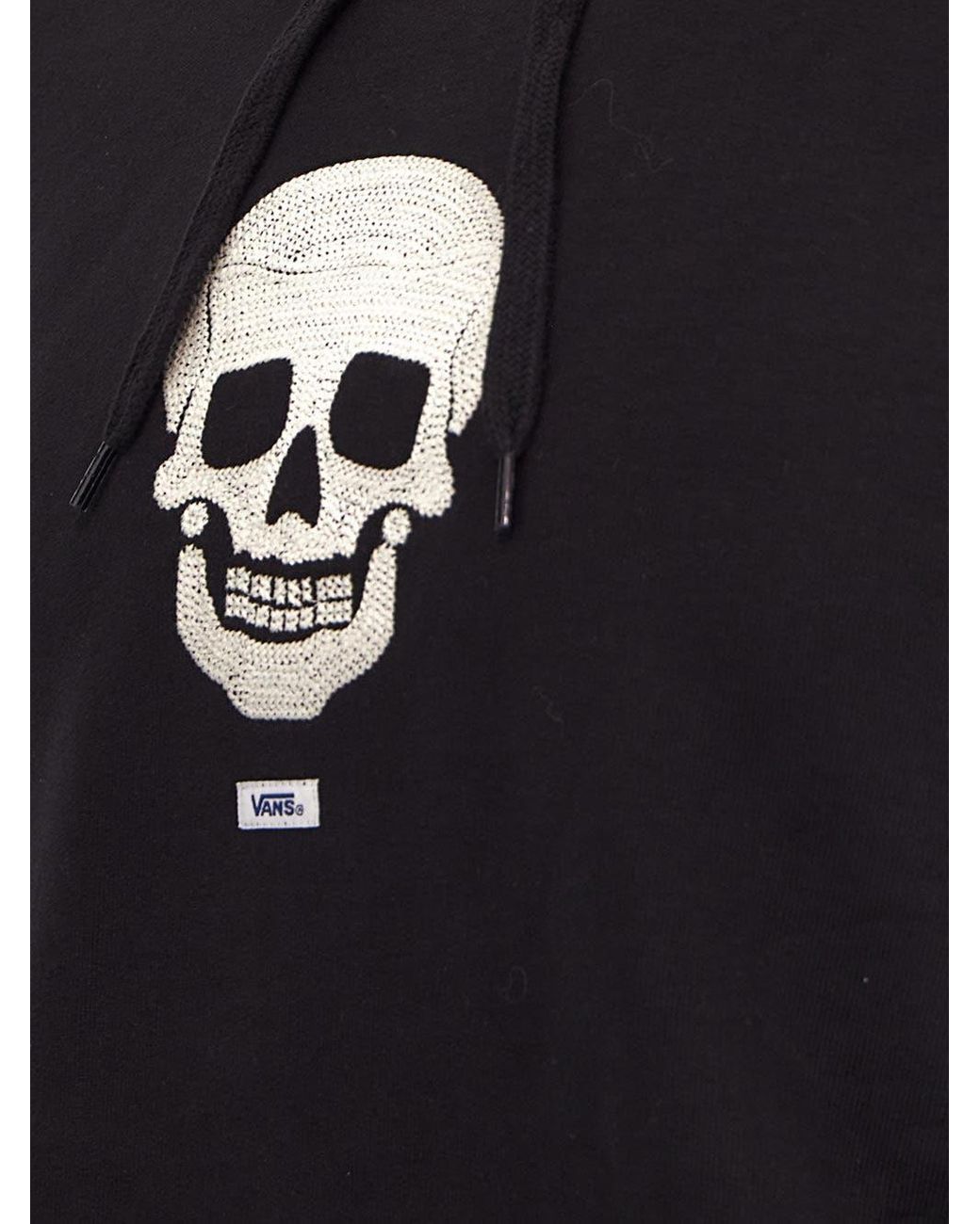 Vans Black Cotton Embroidered-skull Hoodie for Men | Lyst