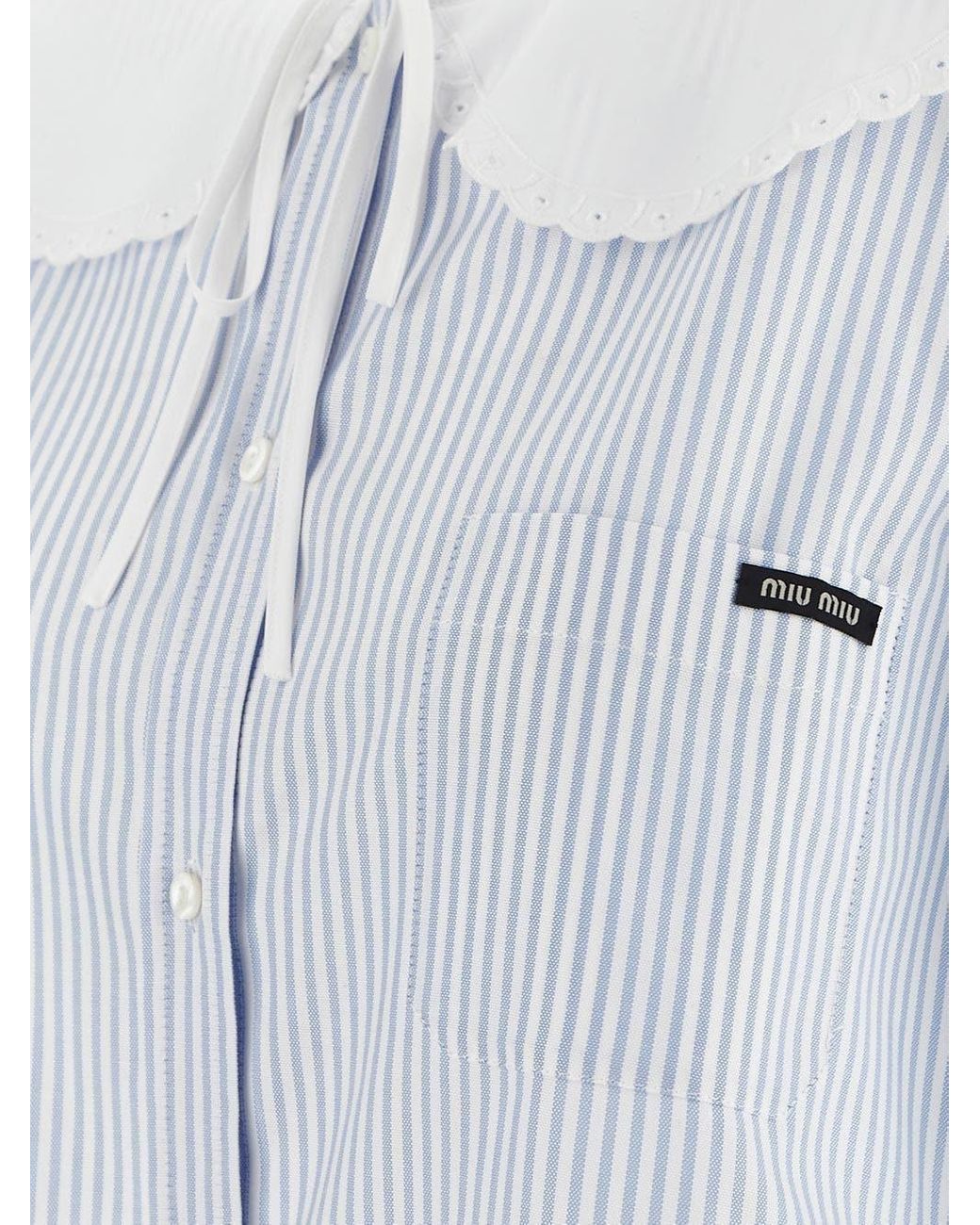 Miu Miu Blue Stripes Oxford Shirt