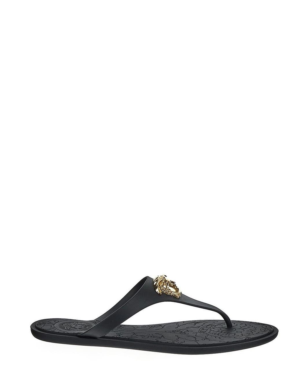 Versace Medusa Sandals in Black Lyst