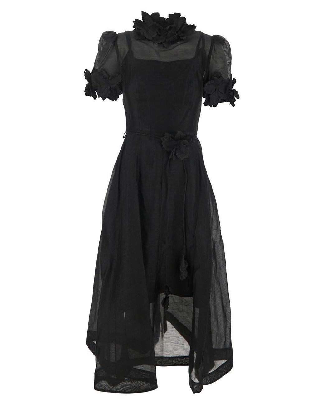 Zimmermann Luminosity Lift Off Flower Midi Dress in Black Lyst