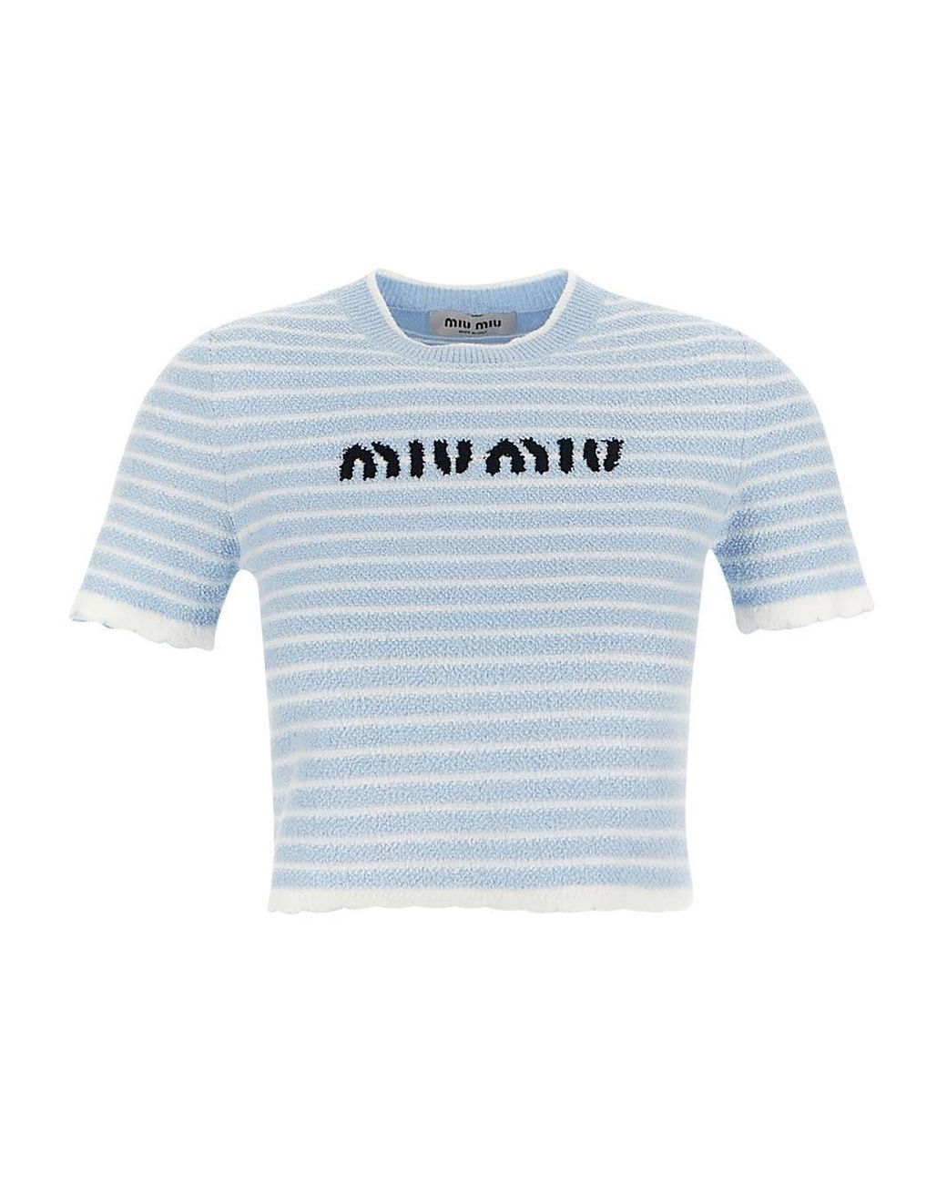 AMOMENTO】BOUCLE LOGO TOP_SKY BLUE（Sparkling Elegance Glam