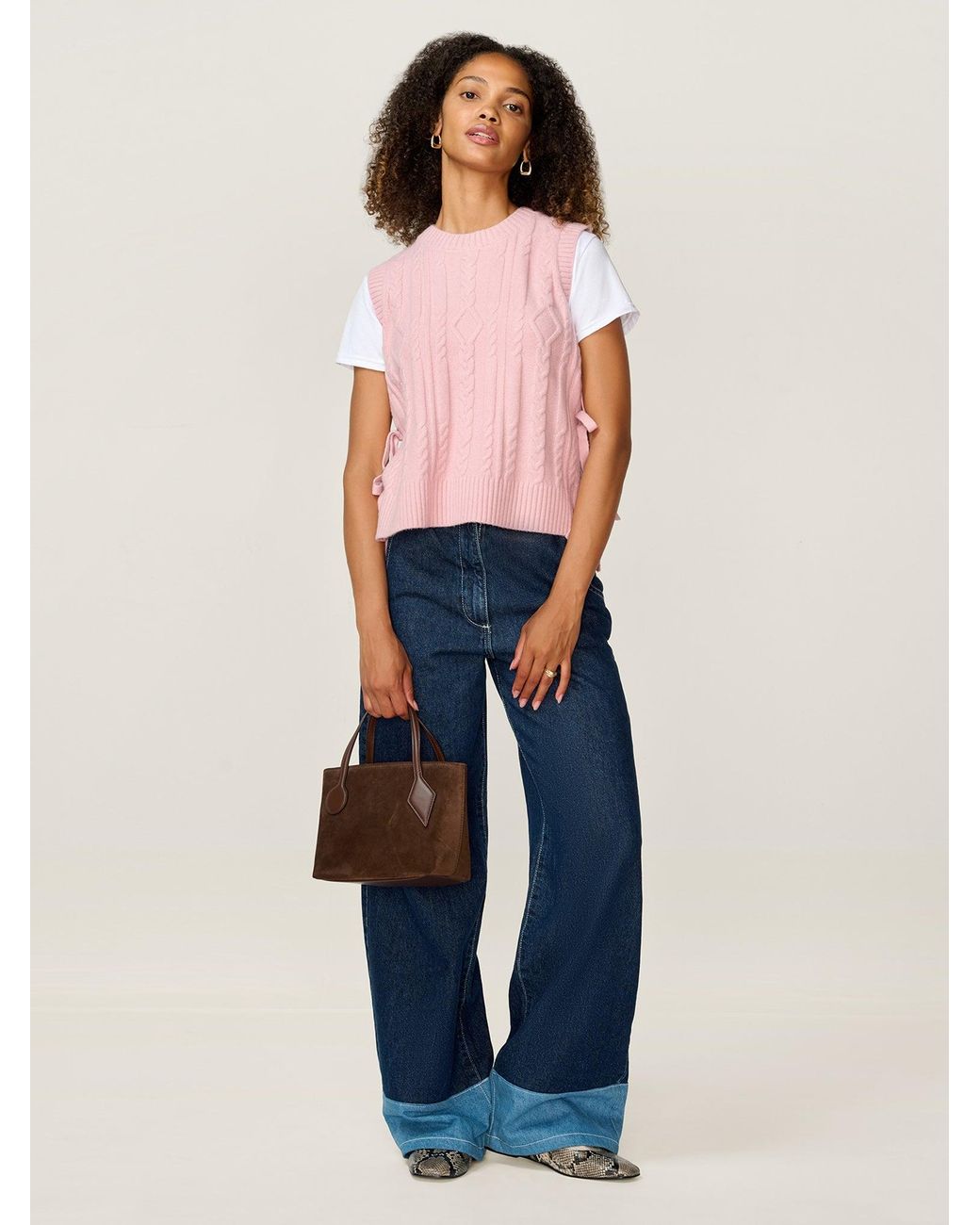 OMNES Pink Rufus Cable Bow Side Vest