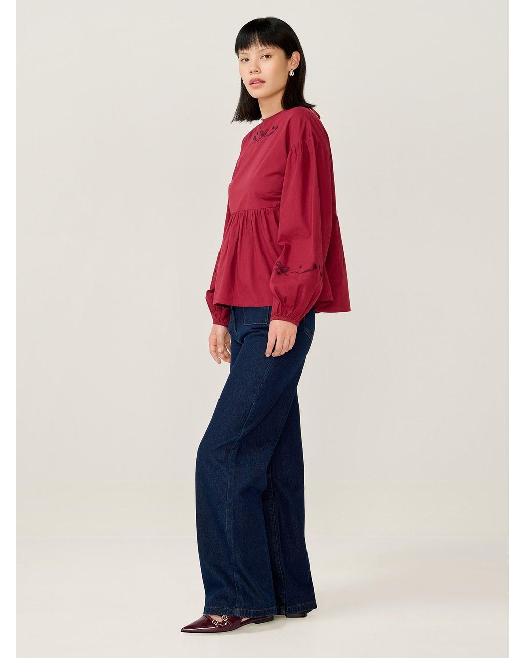 OMNES Red Elma Blouse